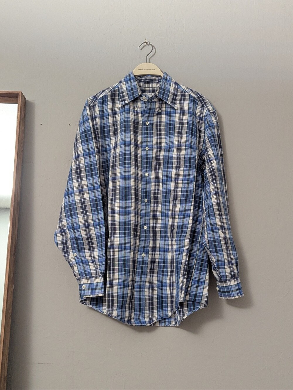 Vintage Brooks Brothers Sport Shirt 90s Cotton/Linen Button Down Small